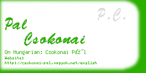 pal csokonai business card